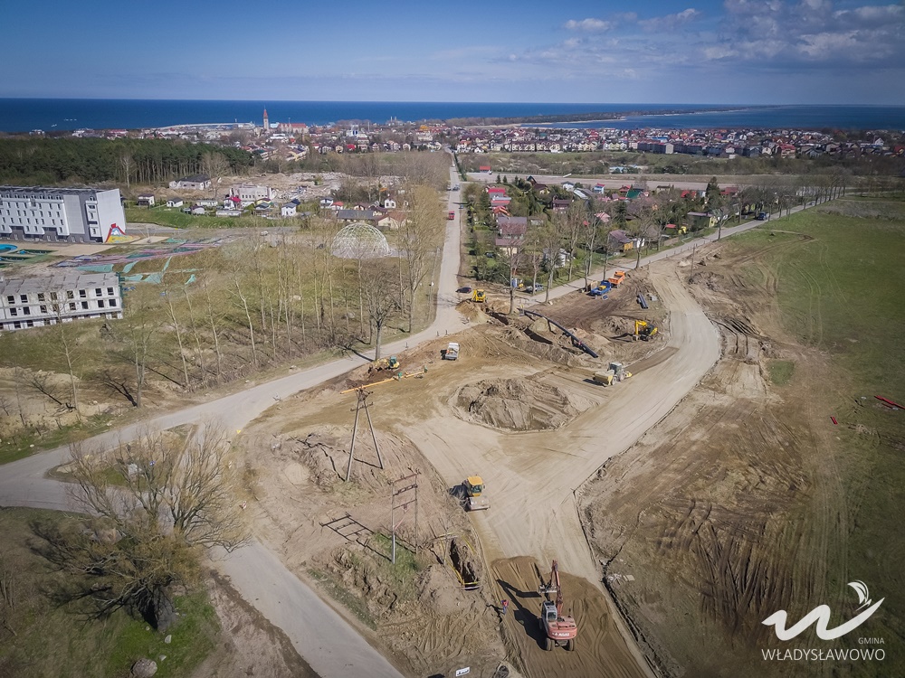 Budowa ronda we Władysławowie – Ujęcia z drona