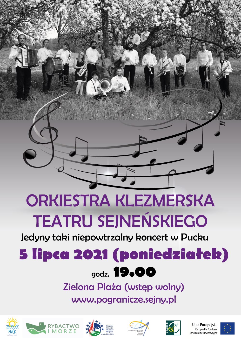 Orkiestra Klezmerska Teatru Sejneńskiego -5 lipca na Zielonej Plaży w Pucku